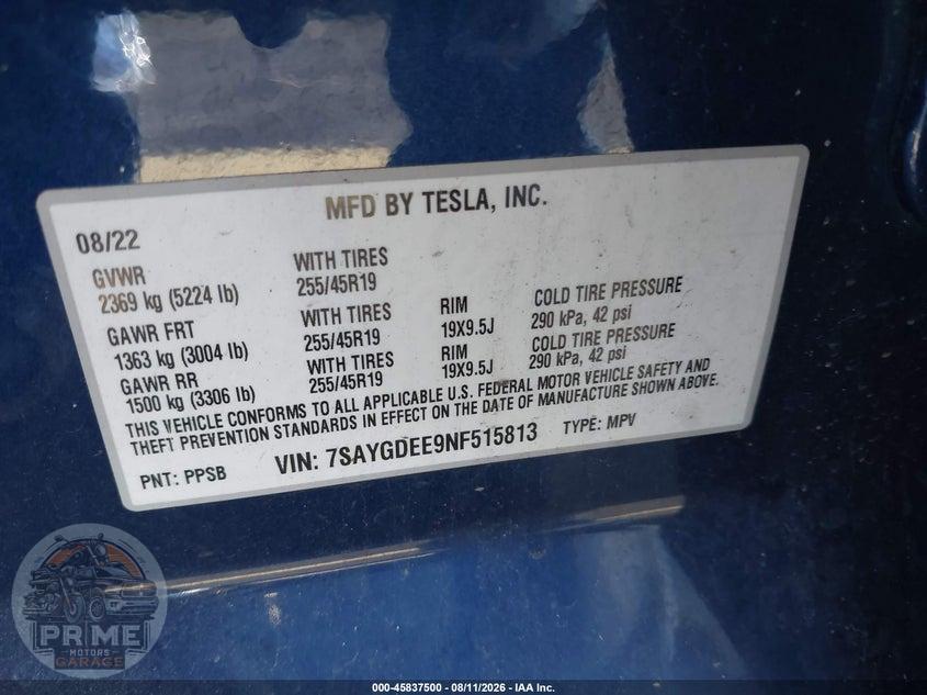 2022 TESLA MODEL Y LONG RANGE DUAL MOTOR ALL-WHEEL DRIVE — фото 9