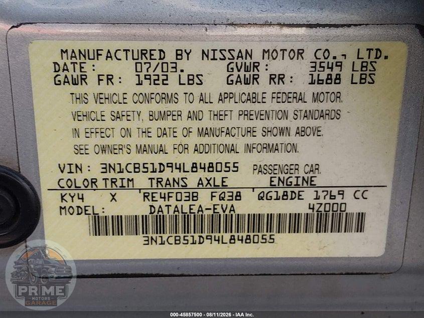 2004 NISSAN SENTRA 1.8S — фото 9
