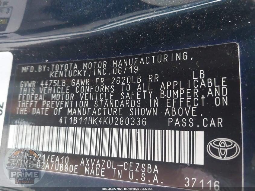 2019 TOYOTA CAMRY SE — фото 9