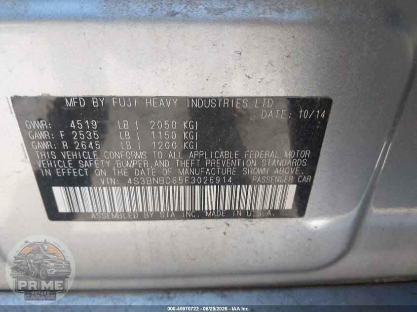 2015 SUBARU LEGACY 2.5I PREMIUM — фото 9