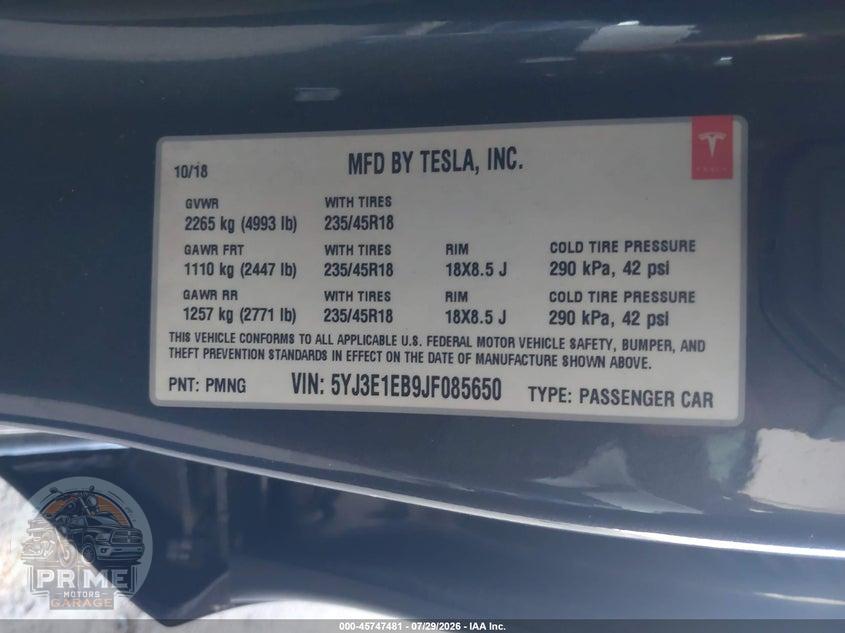 2018 TESLA MODEL 3 LONG RANGE/PERFORMANCE — фото 9