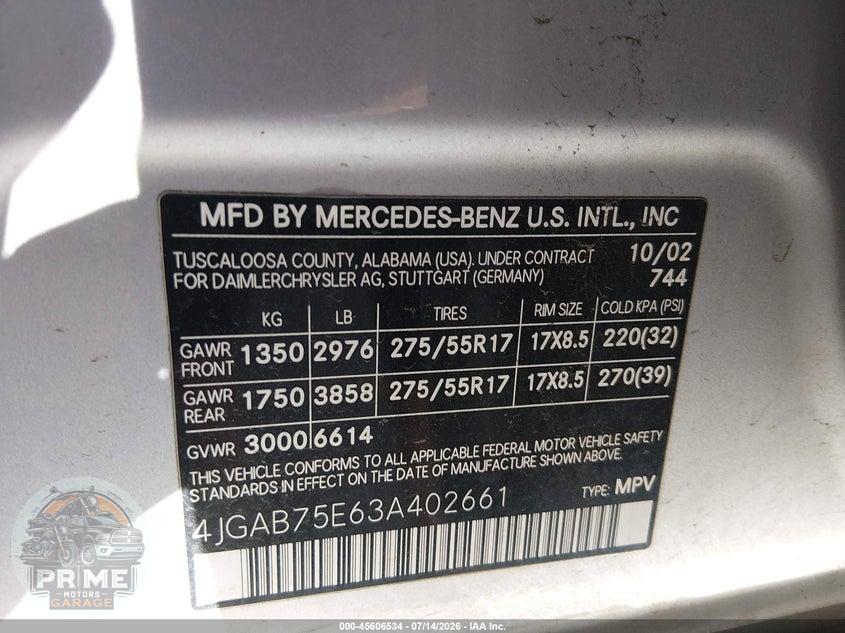 2003 MERCEDES-BENZ ML 500 — фото 9