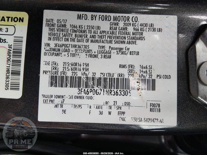2017 FORD FUSION S — фото 9
