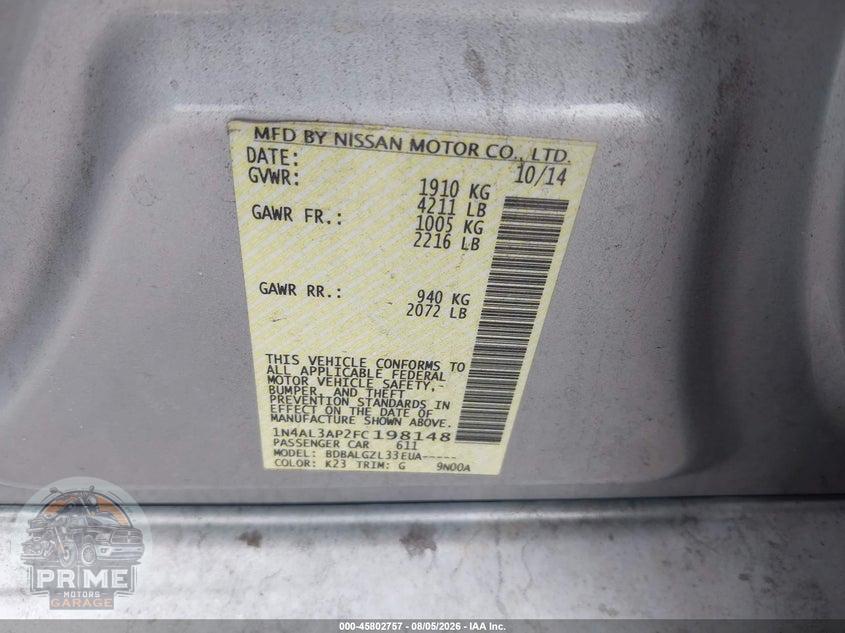2015 NISSAN ALTIMA 2.5/2.5 S/2.5 SL/2.5 SV — фото 9