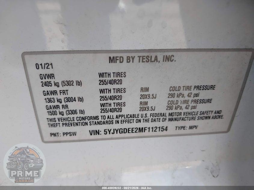 2021 TESLA MODEL Y LONG RANGE DUAL MOTOR ALL-WHEEL DRIVE — фото 9