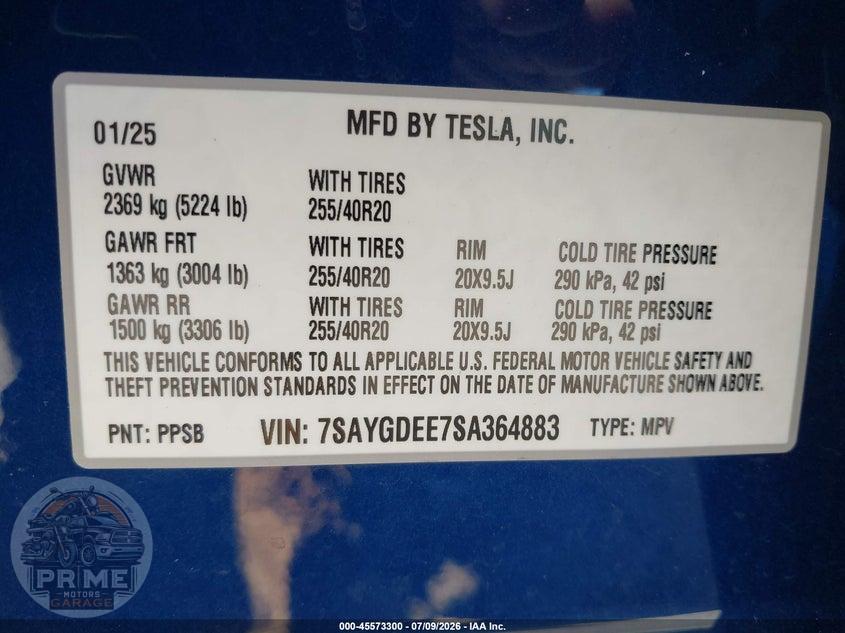 2025 TESLA MODEL Y LONG RANGE DUAL MOTOR ALL-WHEEL DRIVE — фото 9
