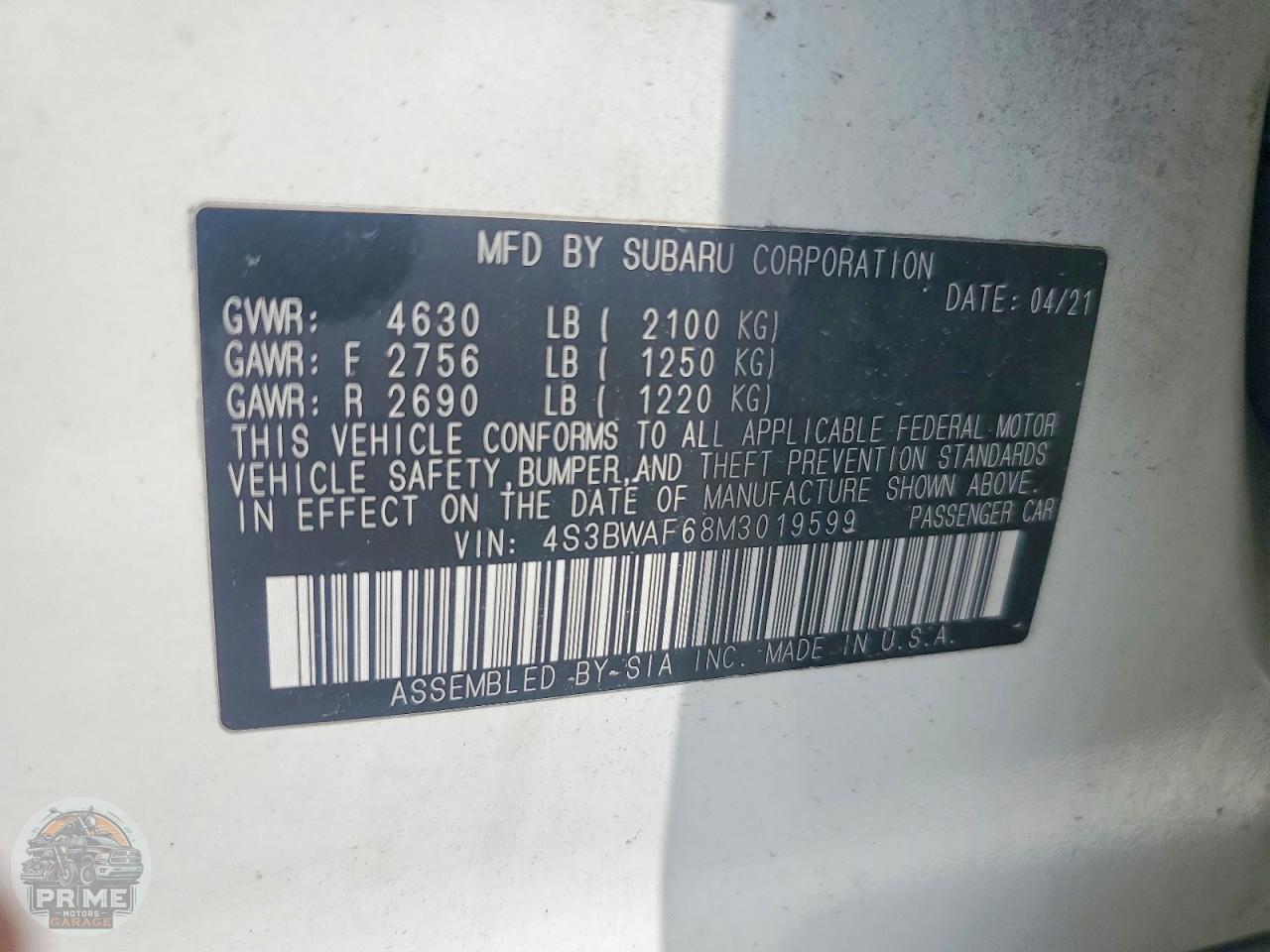 2021 SUBARU LEGACY — фото 23