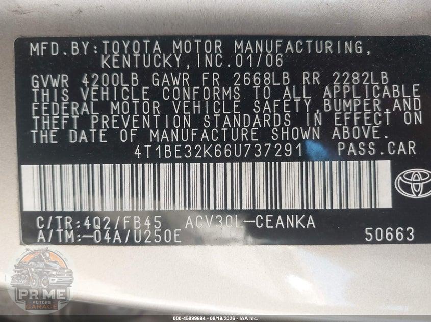 2006 TOYOTA CAMRY LE — фото 9