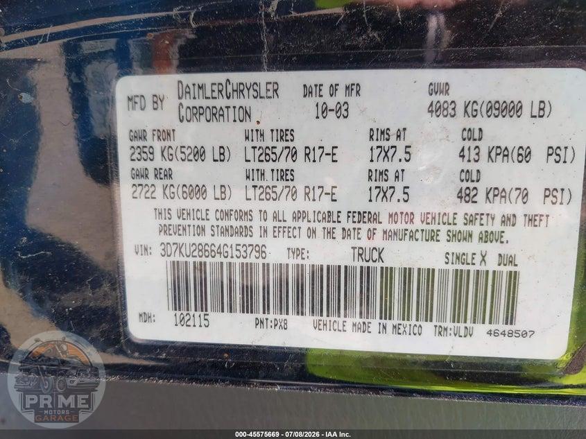 2004 DODGE RAM 2500 SLT/LARAMIE — фото 9