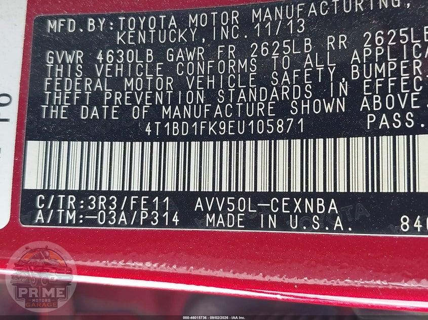 2014 TOYOTA CAMRY HYBRID LE — фото 9