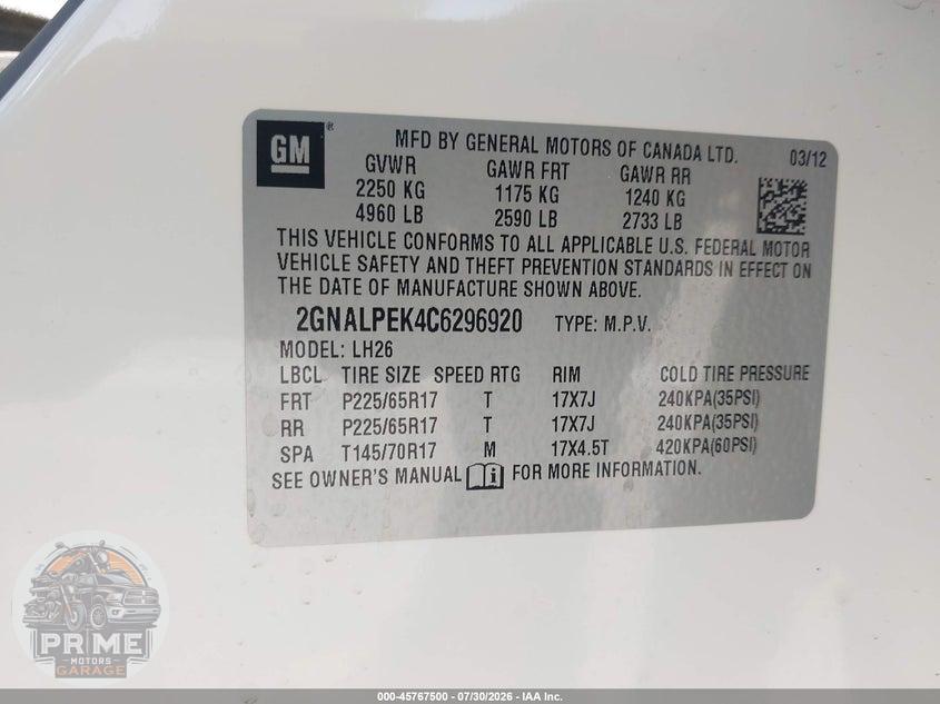 2012 CHEVROLET EQUINOX LT W/2LT — фото 9