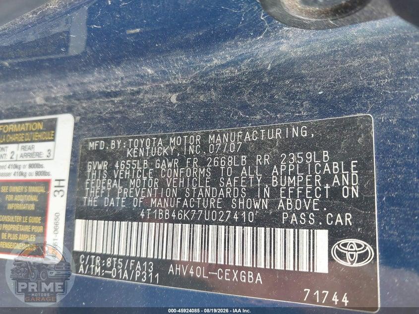 2007 TOYOTA CAMRY HYBRID — фото 9