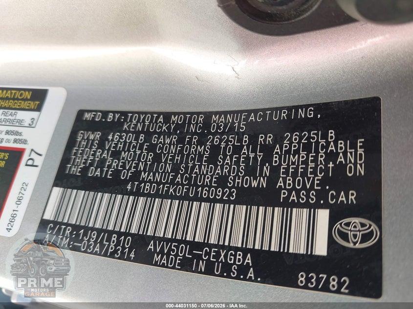 2015 TOYOTA CAMRY HYBRID XLE — фото 9