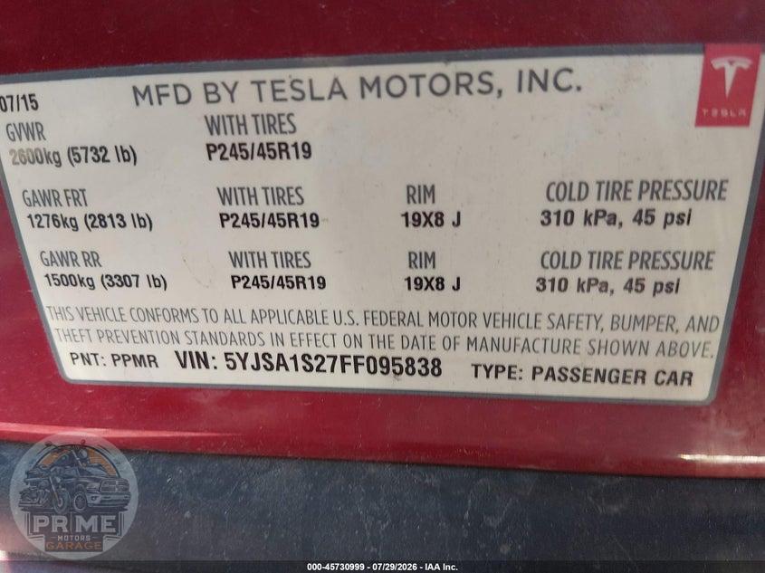 2015 TESLA MODEL S 70D/85D/P85D — фото 9