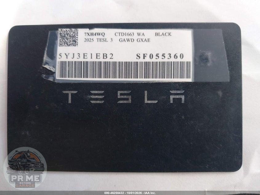 2025 TESLA MODEL 3 LONG RANGE ALL-WHEEL DRIVE — фото 11