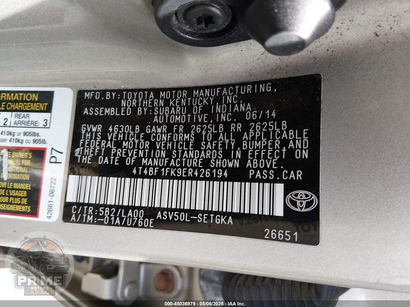 2014 TOYOTA CAMRY XLE — фото 9