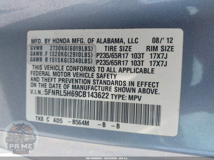 2012 HONDA ODYSSEY EX-L — фото 9