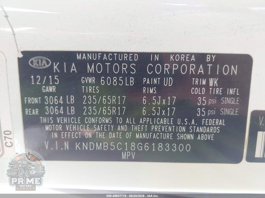 2016 KIA SEDONA LX — фото 9
