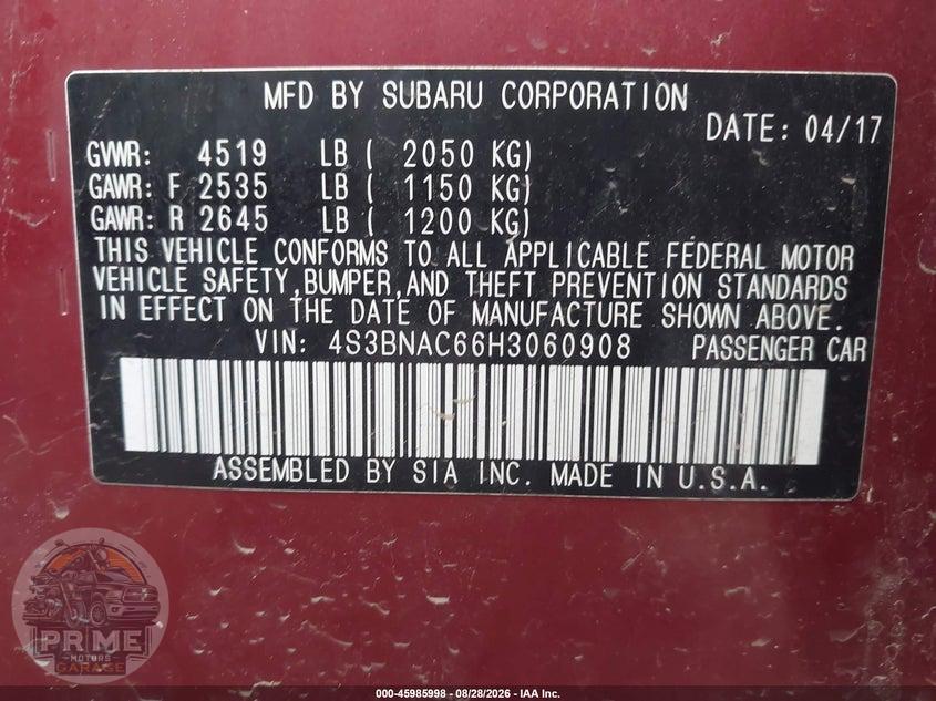 2017 SUBARU LEGACY 2.5I PREMIUM — фото 9