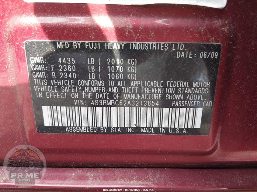 2010 SUBARU LEGACY 2.5I PREMIUM — фото 9