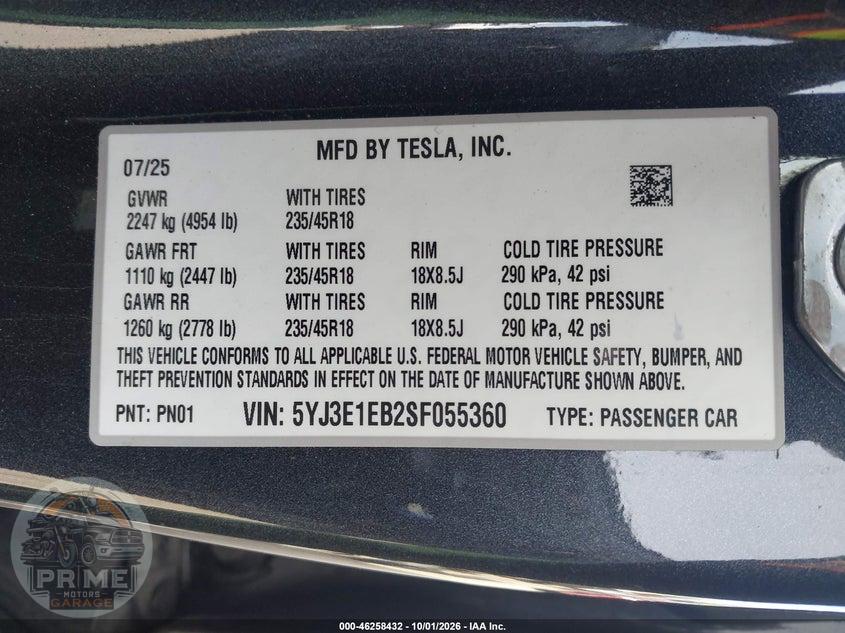 2025 TESLA MODEL 3 LONG RANGE ALL-WHEEL DRIVE — фото 9
