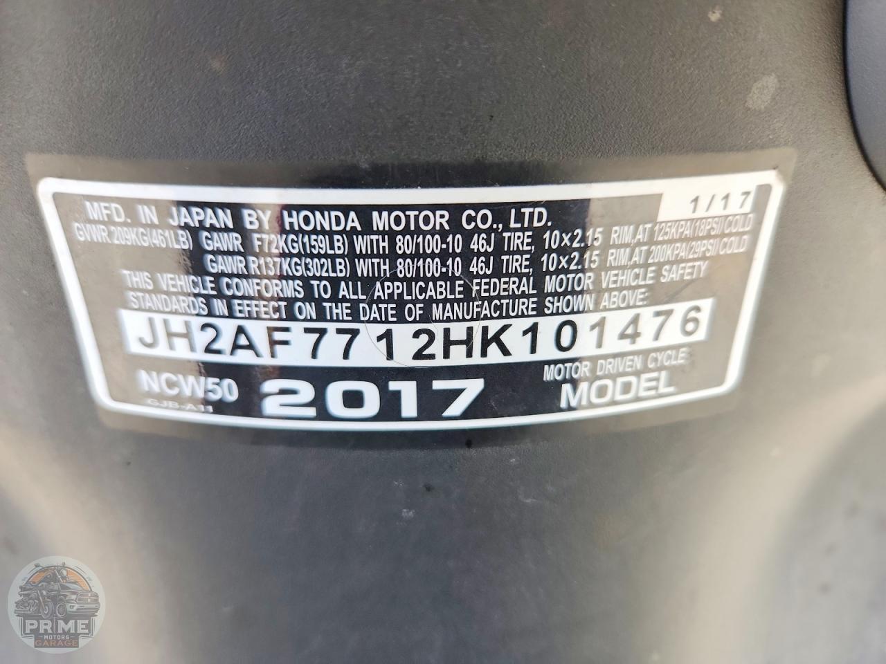 2017 HONDA NCW50 — фото 9