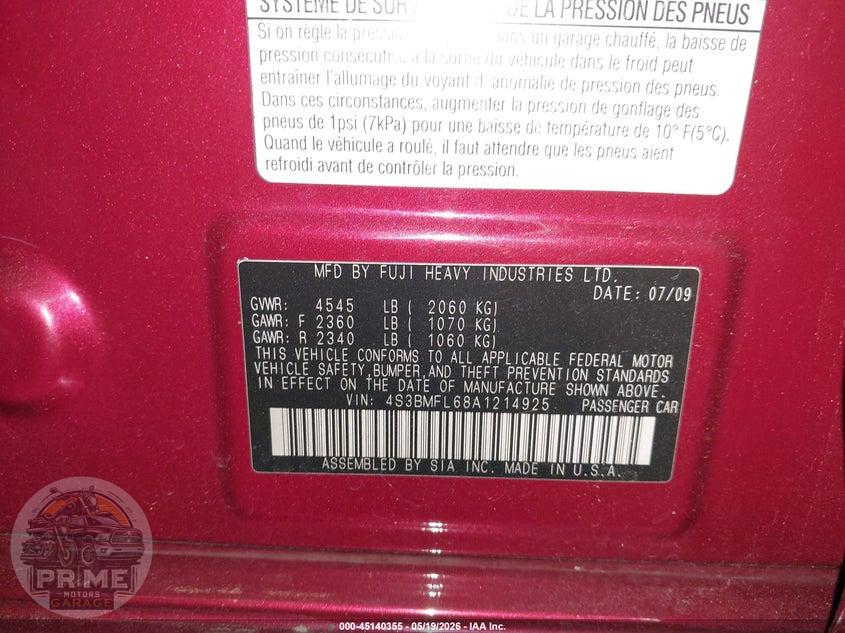 2010 SUBARU LEGACY 2.5GT LIMITED — фото 9