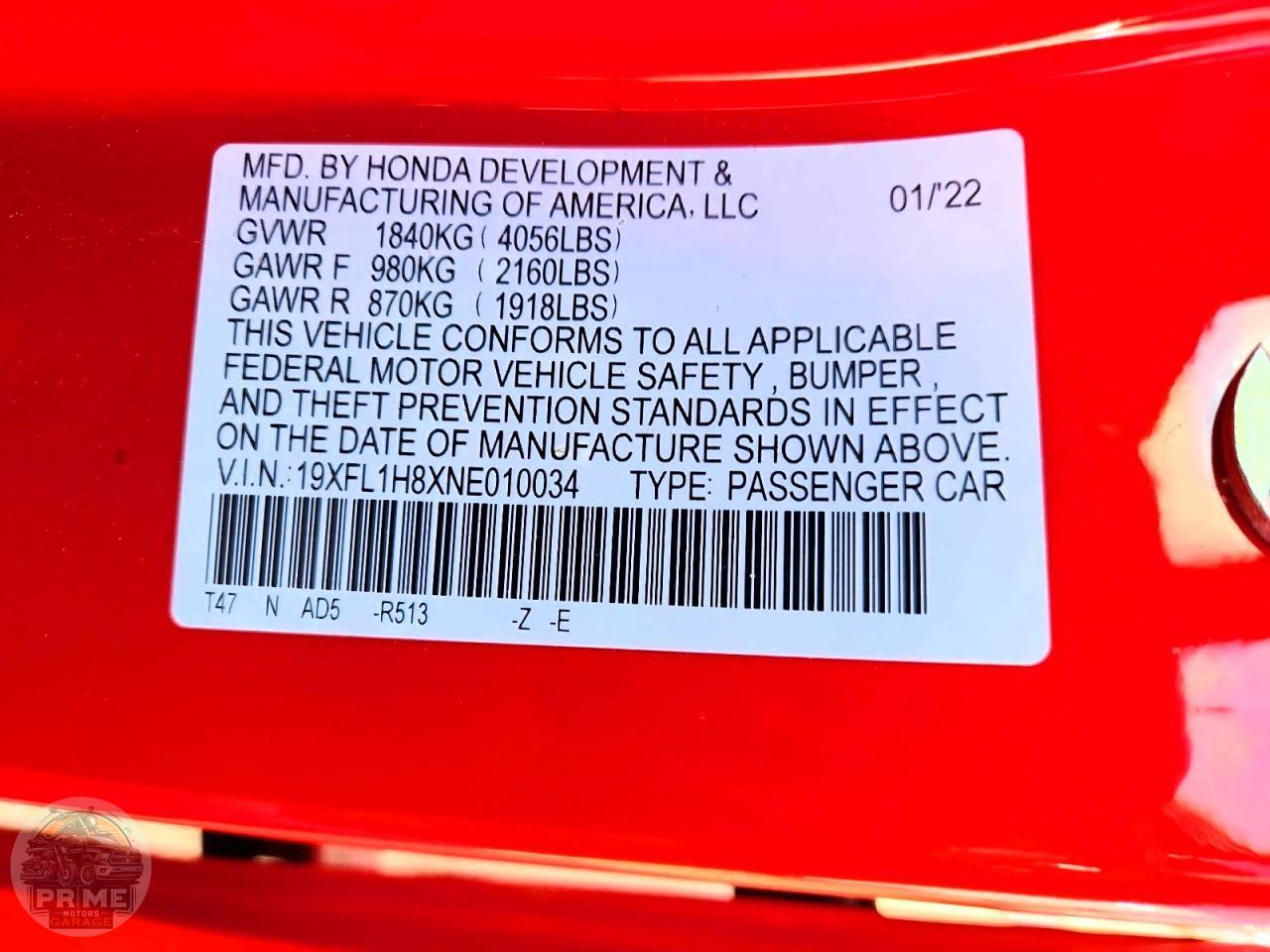 2022 HONDA CIVIC — фото 12