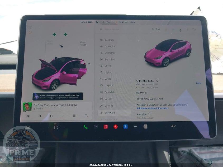 2022 TESLA MODEL Y LONG RANGE DUAL MOTOR ALL-WHEEL DRIVE — фото 7