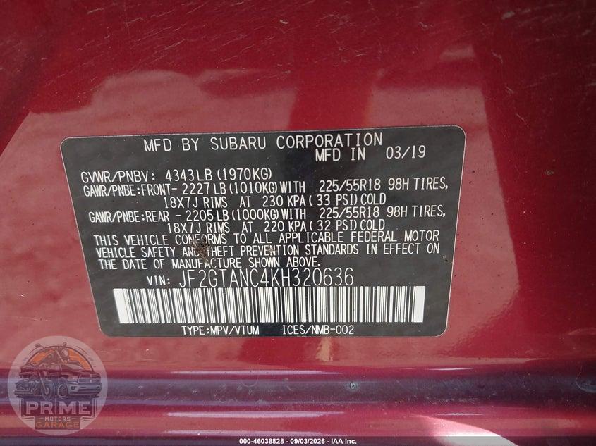 2019 SUBARU CROSSTREK 2.0I LIMITED — фото 9