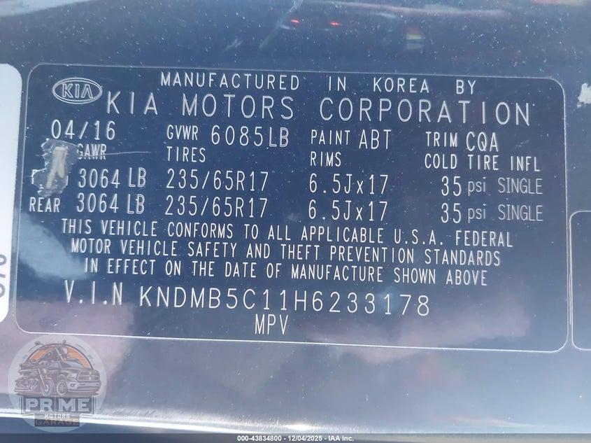2017 KIA SEDONA LX — фото 9