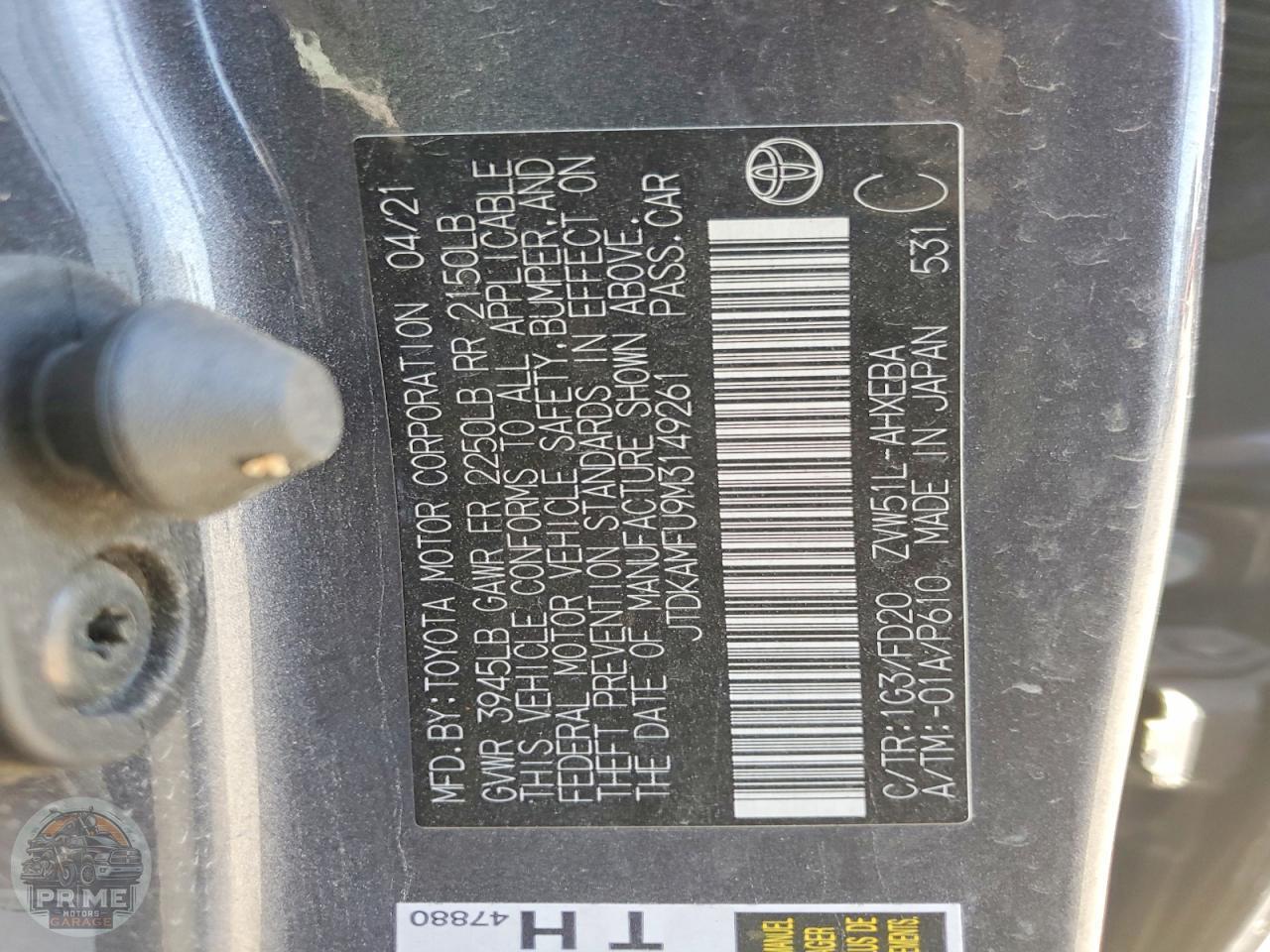2021 TOYOTA PRIUS — фото 12