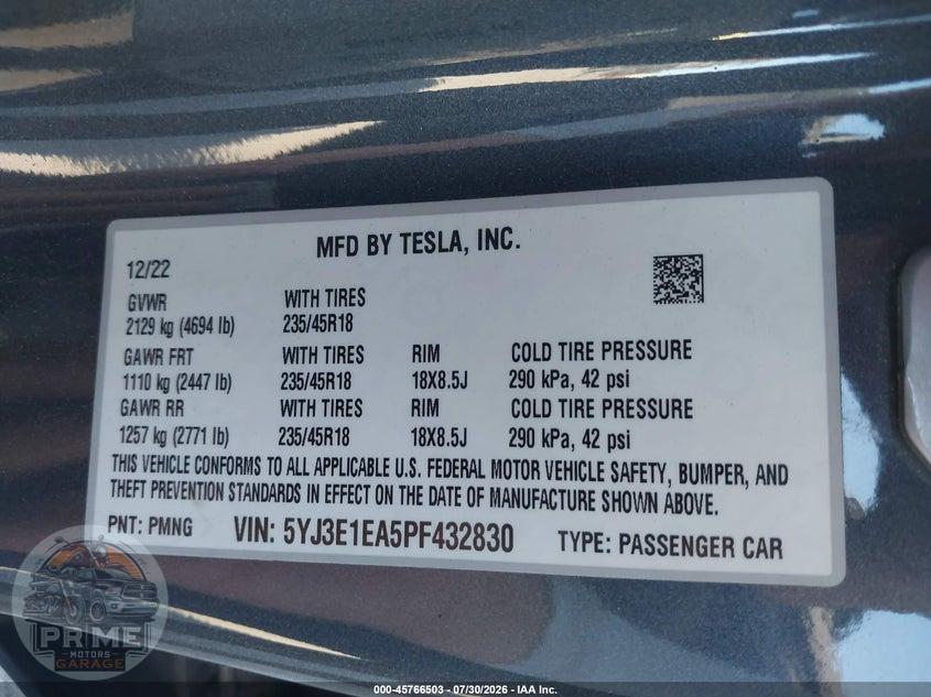 2023 TESLA MODEL 3 REAR-WHEEL DRIVE — фото 9
