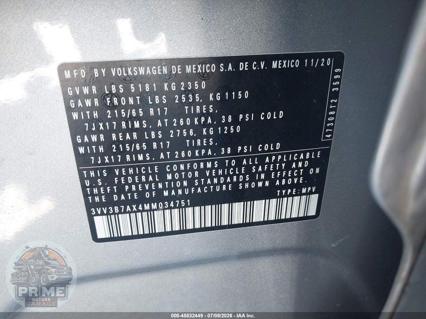 2021 VOLKSWAGEN TIGUAN 2.0T SE/2.0T SE R-LINE BLACK/2.0T SEL — фото 9