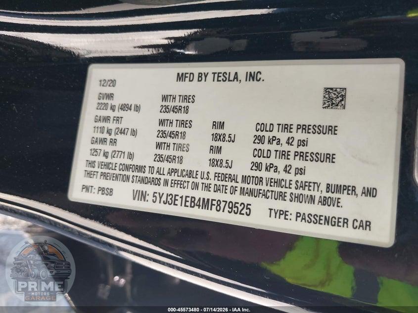 2021 TESLA MODEL 3 LONG RANGE DUAL MOTOR ALL-WHEEL DRIVE — фото 9