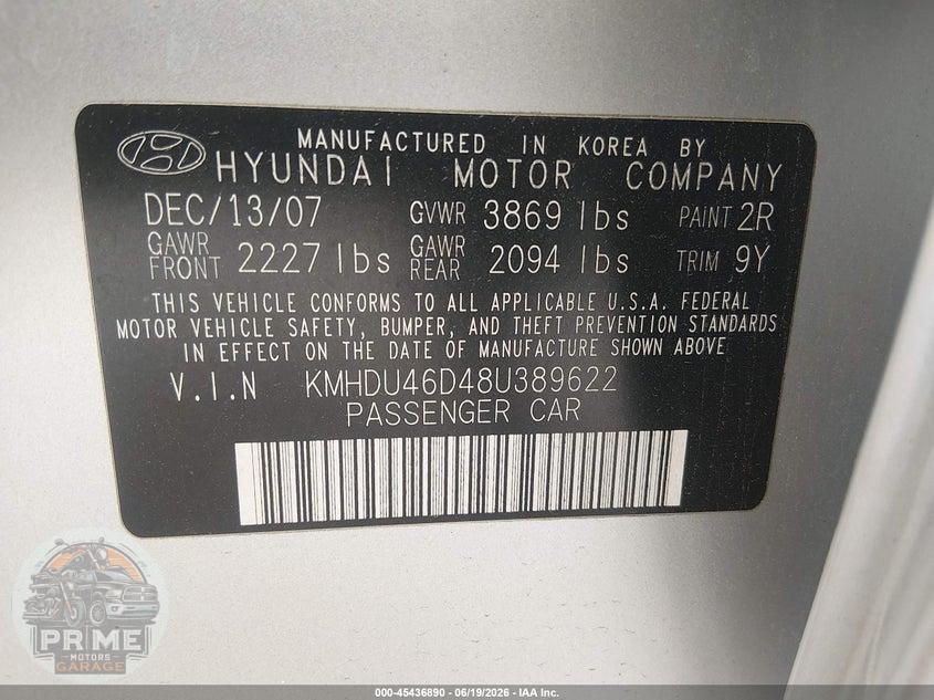 2008 HYUNDAI ELANTRA GLS/SE — фото 9