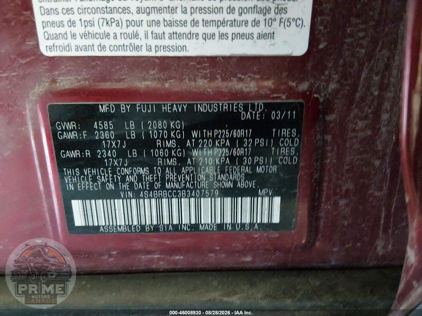 2011 SUBARU OUTBACK 2.5I PREMIUM — фото 9
