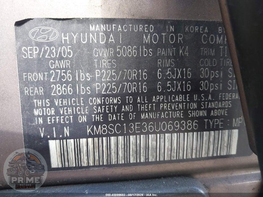 2006 HYUNDAI SANTA FE GLS/LIMITED — фото 9