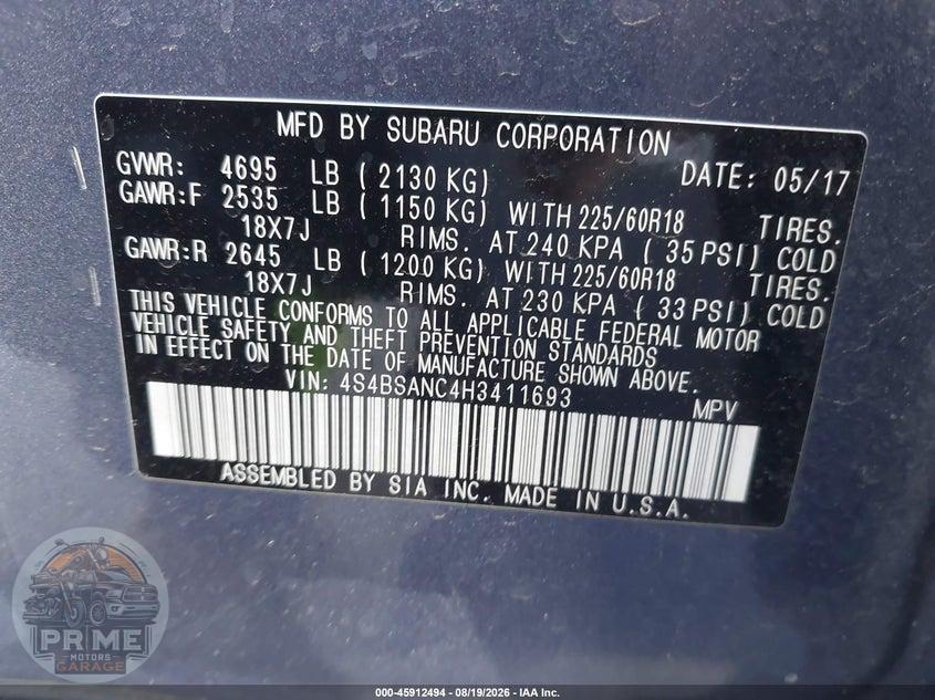 2017 SUBARU OUTBACK 2.5I LIMITED — фото 9