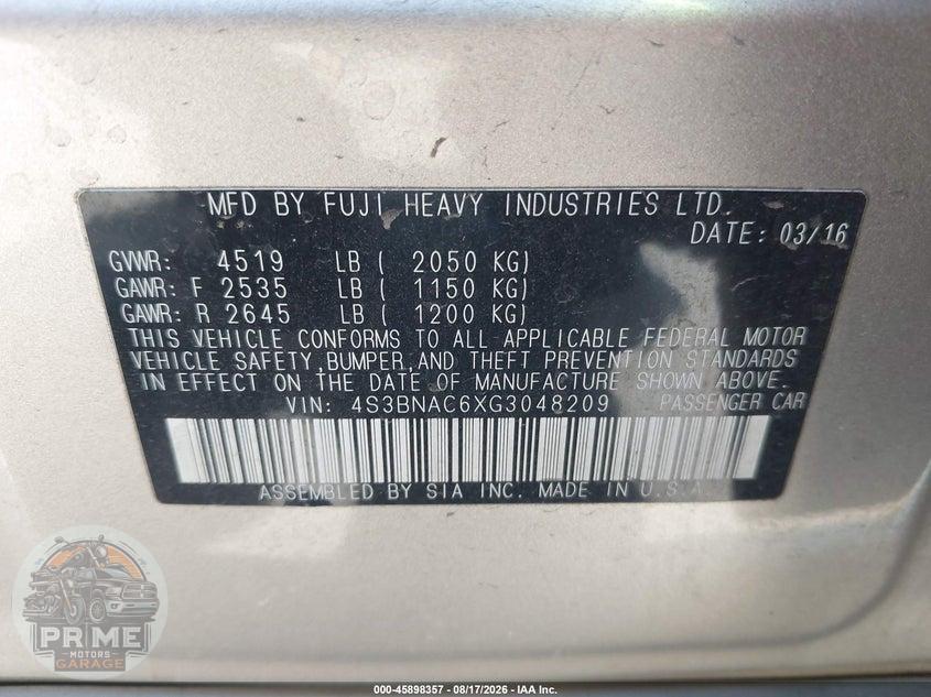 2016 SUBARU LEGACY 2.5I PREMIUM — фото 9