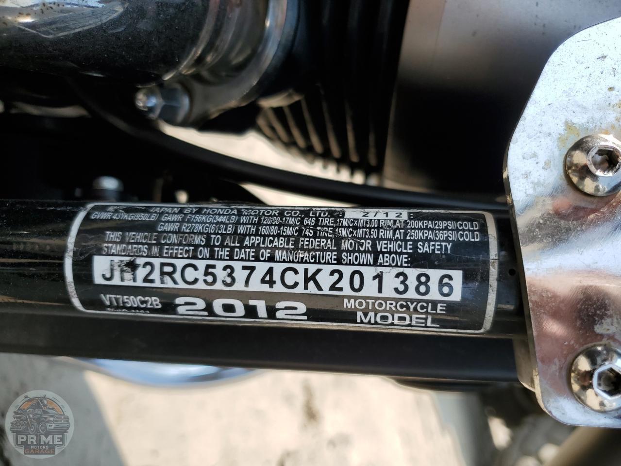 2012 HONDA VT750 — фото 9