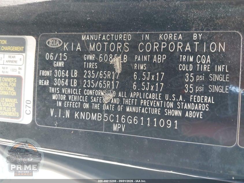 2016 KIA SEDONA LX — фото 9