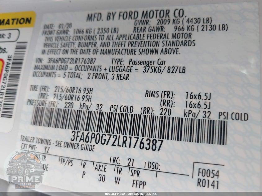 2020 FORD FUSION S — фото 9