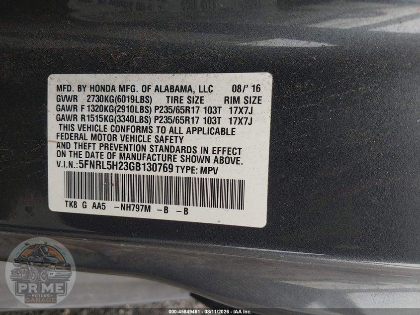 2016 HONDA ODYSSEY LX — фото 9
