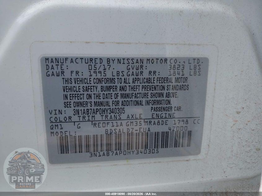 2017 NISSAN SENTRA S/SV/SR/SL — фото 9