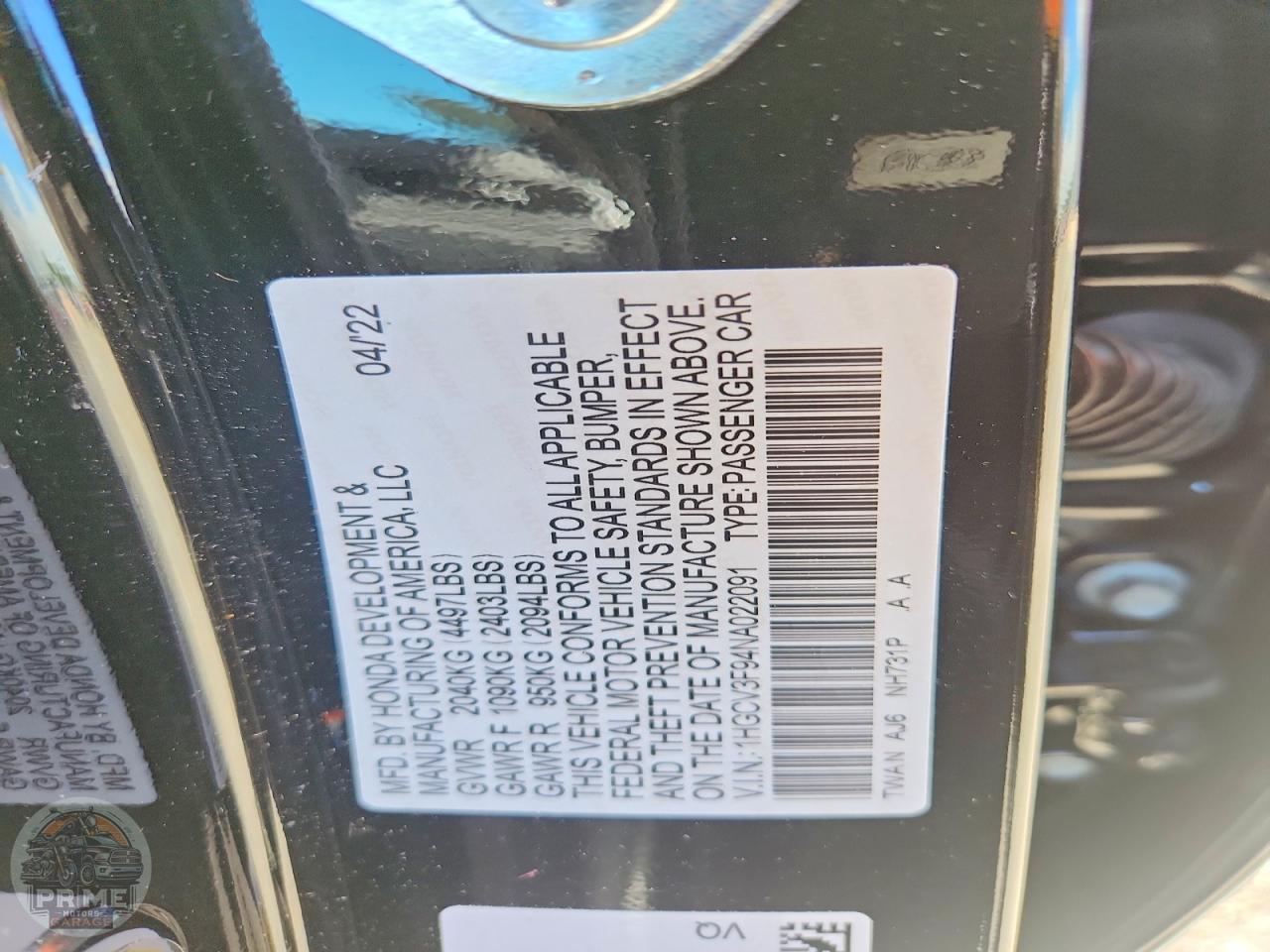 2022 HONDA ACCORD — фото 12