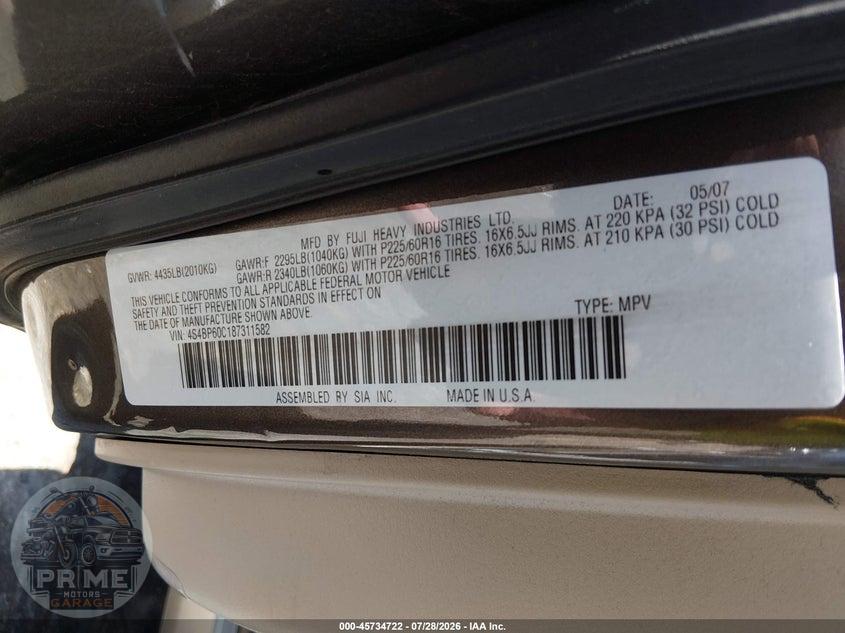 2008 SUBARU OUTBACK (NATL) — фото 9