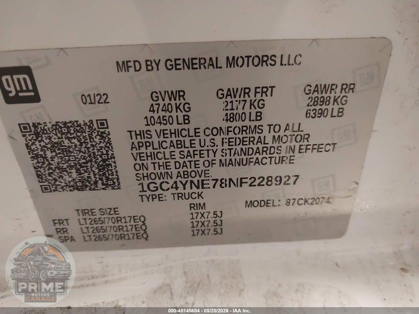 2022 CHEVROLET SILVERADO 2500HD 4WD  STANDARD BED LT — фото 9