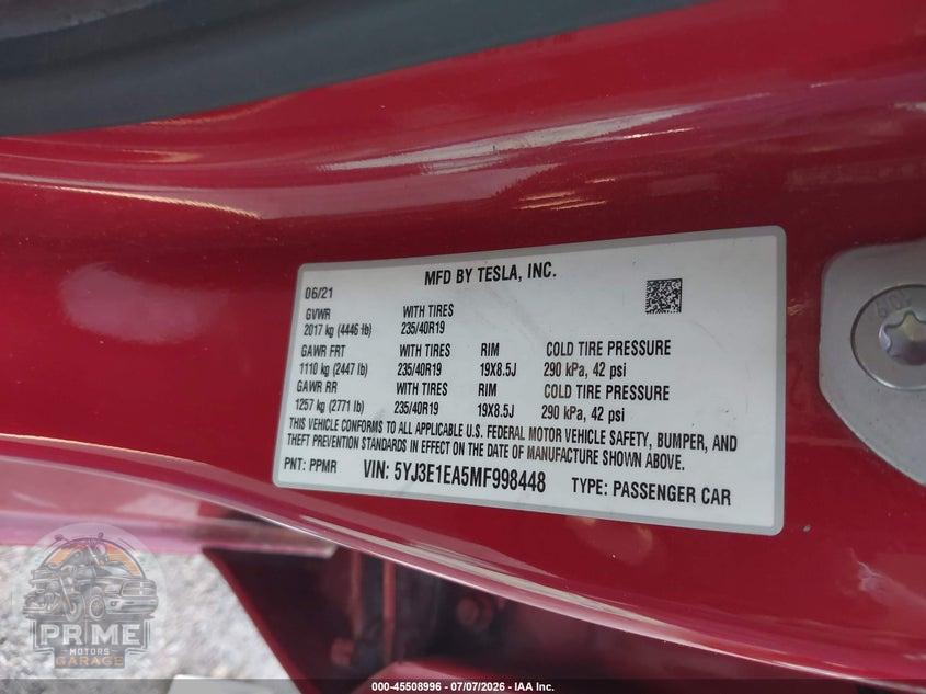 2021 TESLA MODEL 3 STANDARD RANGE PLUS REAR-WHEEL DRIVE — фото 9