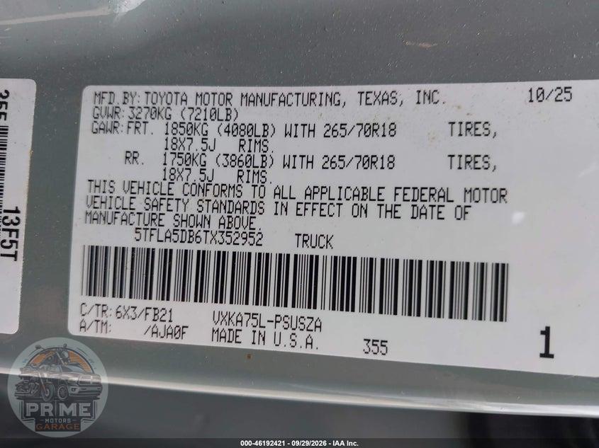 2026 TOYOTA TUNDRA SR5 CREWMAX 5.5' BED — фото 9